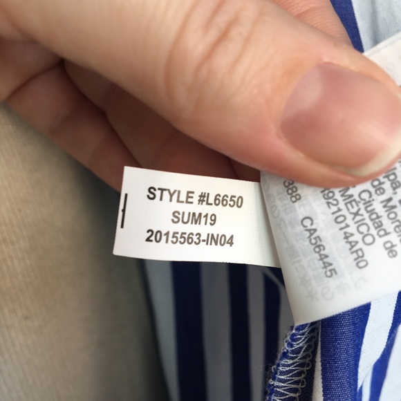 NWT J Crew blue white striped button front top XL - Picture 7 of 8
